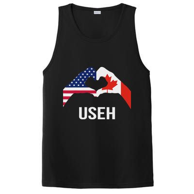 Funny Canada American Flag Us Eh PosiCharge Competitor Tank