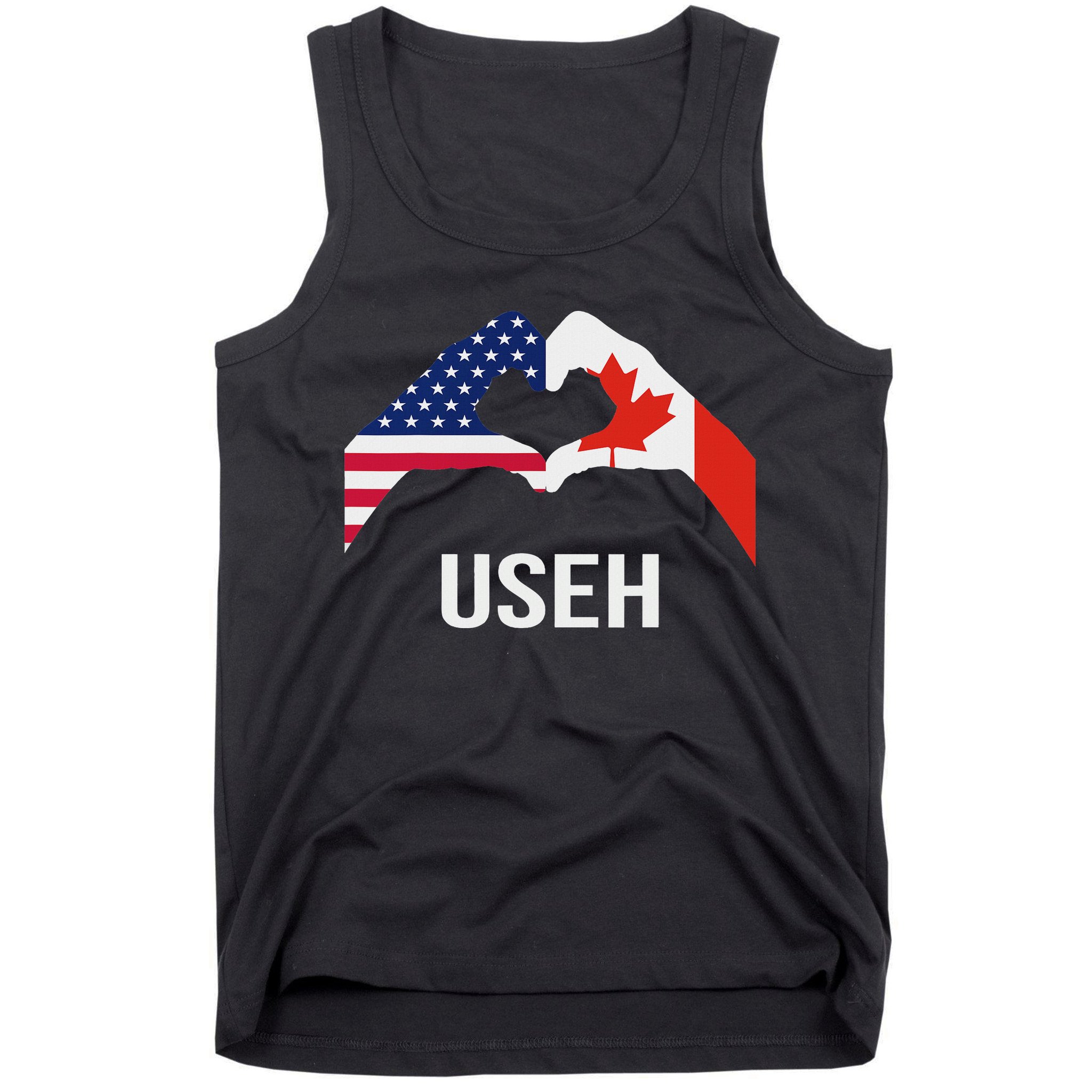 Funny Canada American Flag Us Eh Tank Top
