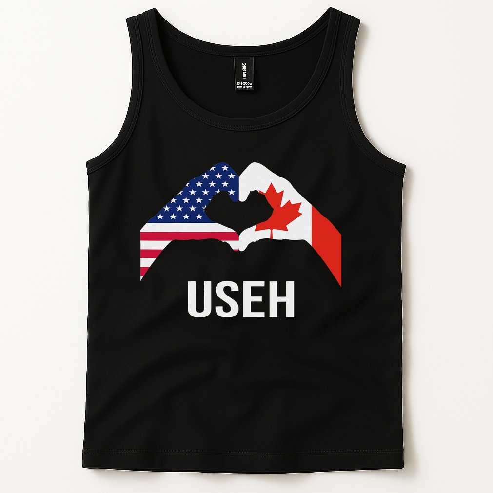 Funny Canada American Flag Us Eh Tank Top