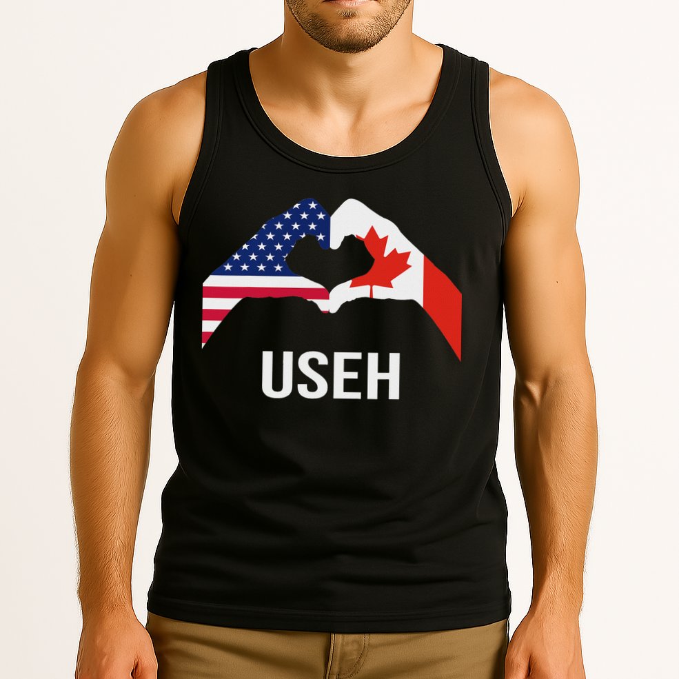 Funny Canada American Flag Us Eh Tank Top