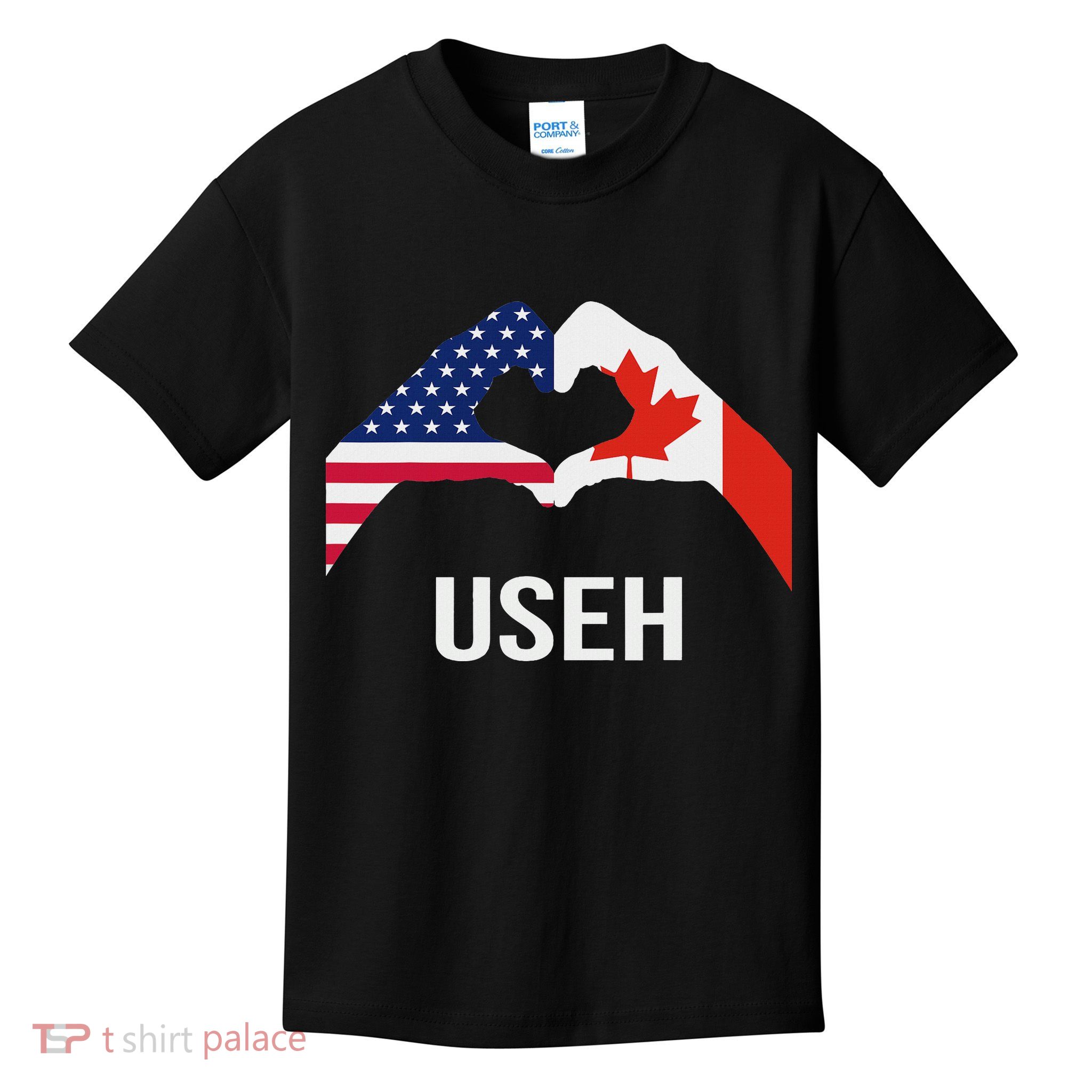 Funny Canada American Flag Us Eh Kids T-Shirt
