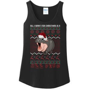 Funny Christmas All I Want For Christmas Is A Moo Deng Gift Ladies Essential Tank