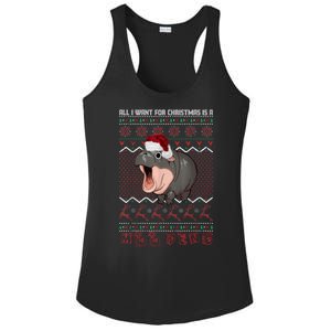 Funny Christmas All I Want For Christmas Is A Moo Deng Gift Ladies PosiCharge Competitor Racerback Tank