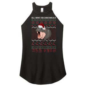 Funny Christmas All I Want For Christmas Is A Moo Deng Gift Women's Perfect Tri Rocker Tank