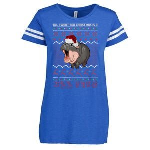 Funny Christmas All I Want For Christmas Is A Moo Deng Gift Enza Ladies Jersey Football T-Shirt