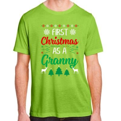 First Christmas As A Granny Funny Xmas First Time Grandma Meaningful Gift Adult ChromaSoft Performance T-Shirt