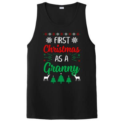 First Christmas As A Granny Funny Xmas First Time Grandma Meaningful Gift PosiCharge Competitor Tank