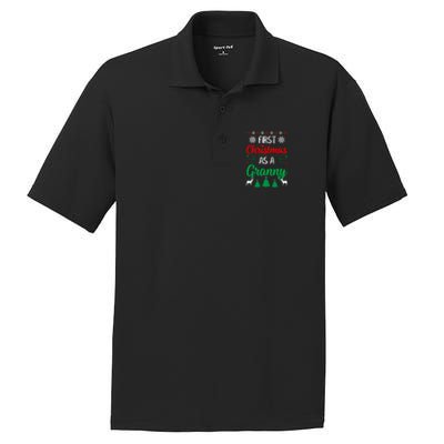 First Christmas As A Granny Funny Xmas First Time Grandma Meaningful Gift PosiCharge RacerMesh Polo