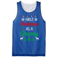 First Christmas As A Granny Funny Xmas First Time Grandma Meaningful Gift Mesh Reversible Basketball Jersey Tank