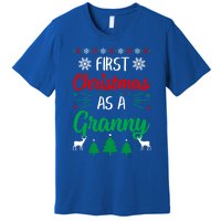 First Christmas As A Granny Funny Xmas First Time Grandma Meaningful Gift Premium T-Shirt