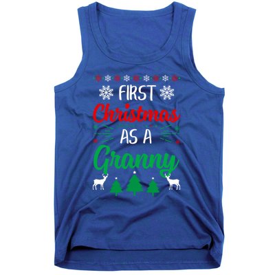 First Christmas As A Granny Funny Xmas First Time Grandma Meaningful Gift Tank Top