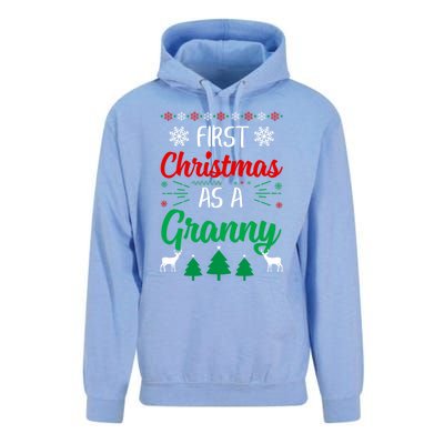 First Christmas As A Granny Funny Xmas First Time Grandma Meaningful Gift Unisex Surf Hoodie