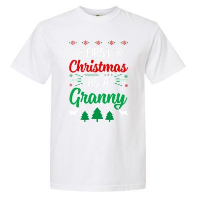 First Christmas As A Granny Funny Xmas First Time Grandma Meaningful Gift Garment-Dyed Heavyweight T-Shirt