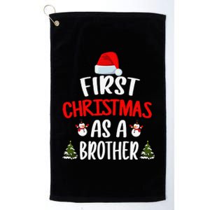 First Christmas As A Brother Funny Christmas Day New Brother Platinum Collection Golf Towel