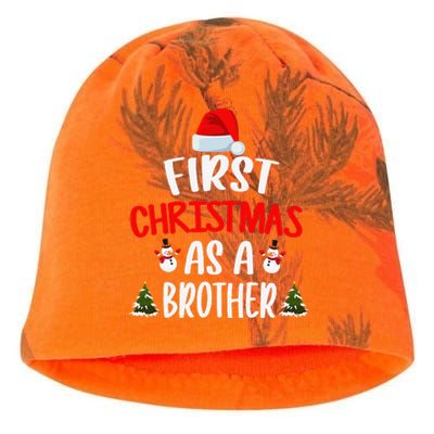 First Christmas As A Brother Funny Christmas Day New Brother Kati - Camo Knit Beanie