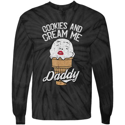Funny Cookies And Cream Me Halloween Daddy Lazy Humor Horror Tie-Dye Long Sleeve Shirt