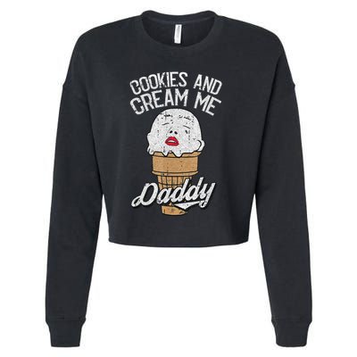 Funny Cookies And Cream Me Halloween Daddy Lazy Humor Horror Cropped Pullover Crew