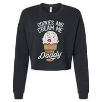 Funny Cookies And Cream Me Halloween Daddy Lazy Humor Horror Cropped Pullover Crew