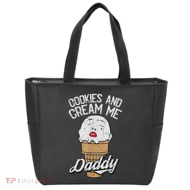 Funny Cookies And Cream Me Halloween Daddy Lazy Humor Horror Zip Tote Bag