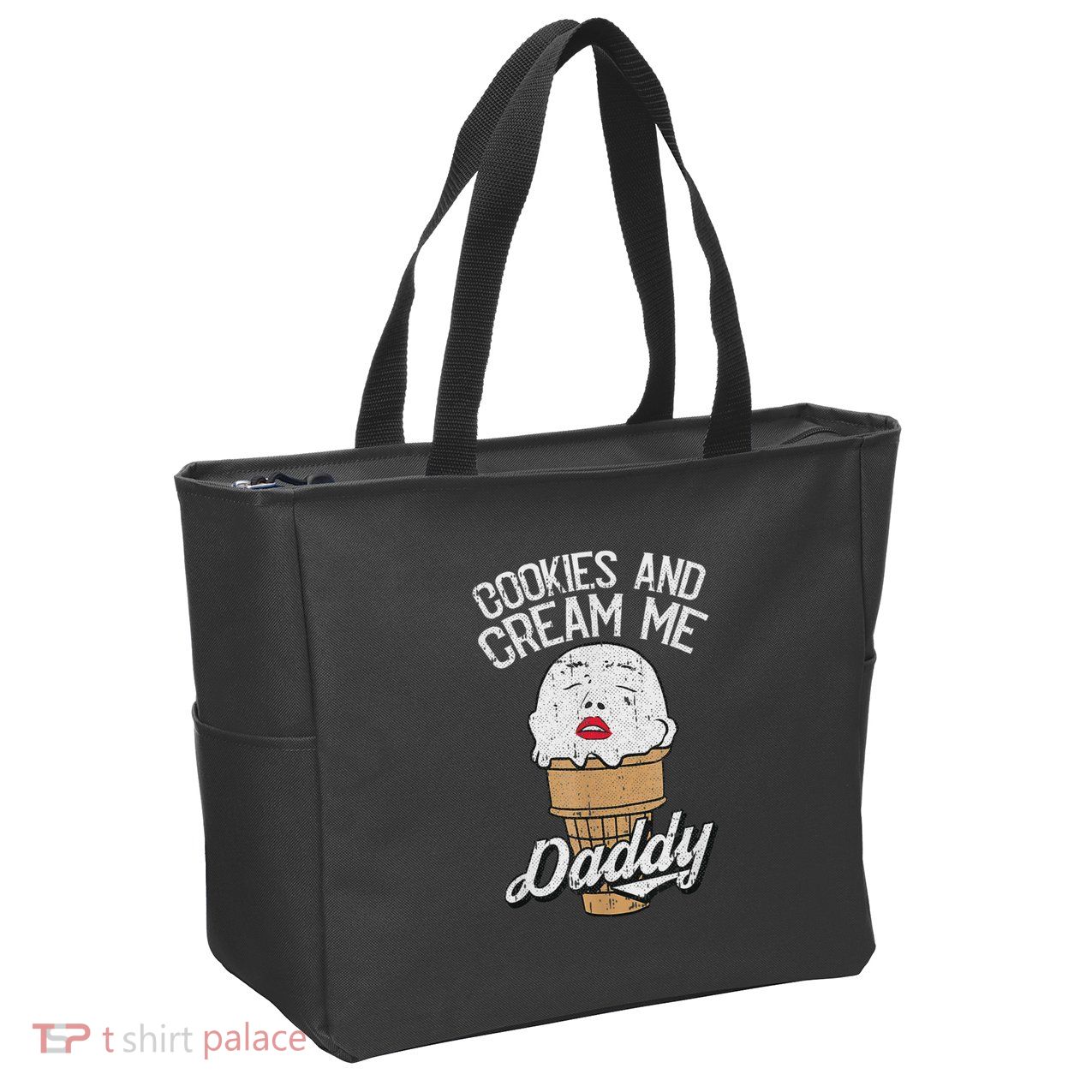Funny Cookies And Cream Me Halloween Daddy Lazy Humor Horror Zip Tote Bag