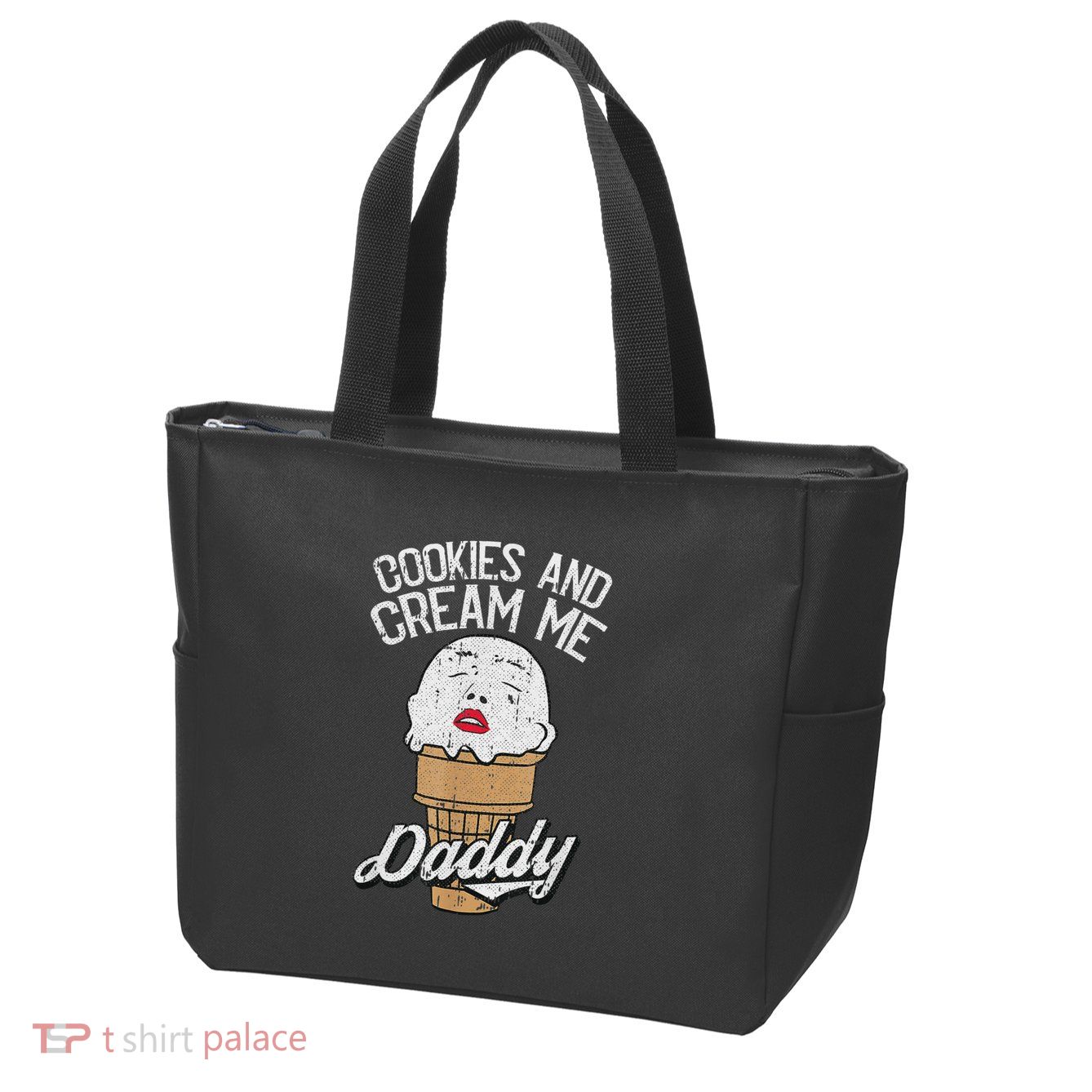 Funny Cookies And Cream Me Halloween Daddy Lazy Humor Horror Zip Tote Bag