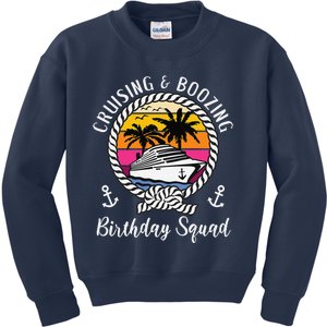 Funny Cruising And Boozing Birthday Cruise Birthday Squad Kids Sweatshirt