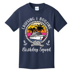 Funny Cruising And Boozing Birthday Cruise Birthday Squad Kids T-Shirt