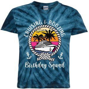 Funny Cruising And Boozing Birthday Cruise Birthday Squad Kids Tie-Dye T-Shirt