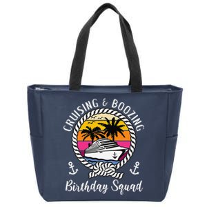 Funny Cruising And Boozing Birthday Cruise Birthday Squad Zip Tote Bag