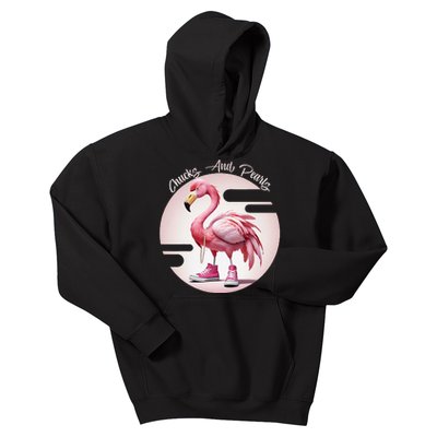 Flamingo Chucks And Pearls Comma La Kamala Kids Hoodie