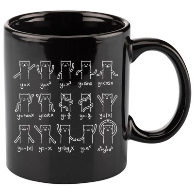 Funny Cat And Math Cat And Algebra Lover Cat 11oz C Handle Ceramic Mug