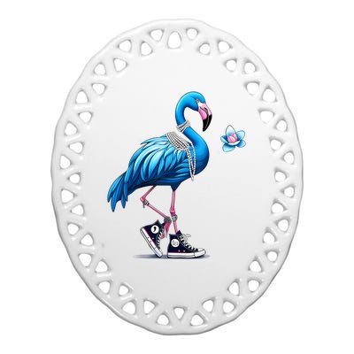 Flamingo Chucks And Pearls Comma La Kamala 2024 Ceramic Oval Ornament