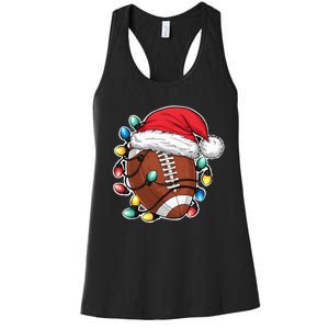 Football Christmas American Football Santa Women's Racerback Tank