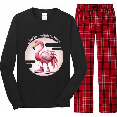 Flamingo Chucks And Pearls Comma La Kamala Long Sleeve Pajama Set