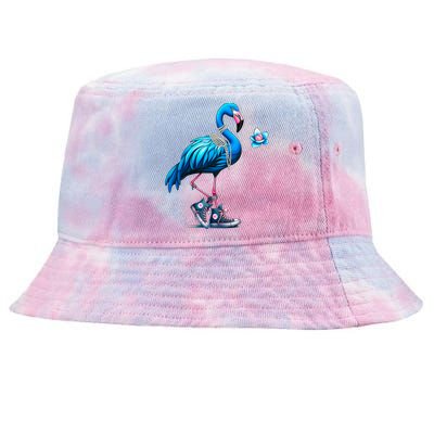 Flamingo Chucks And Pearls Comma La Kamala 2024 Cute Gift Tie-Dyed Bucket Hat