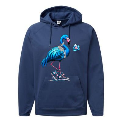 Flamingo Chucks And Pearls Comma La Kamala 2024 Cute Gift Performance Fleece Hoodie