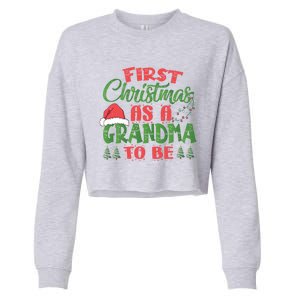 First Christmas As A Grandma To Be Gift Future Granny Xmas Gift Cropped Pullover Crew