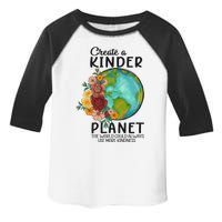 Funny Create A Kinder Planet Earth Day Toddler Fine Jersey T-Shirt