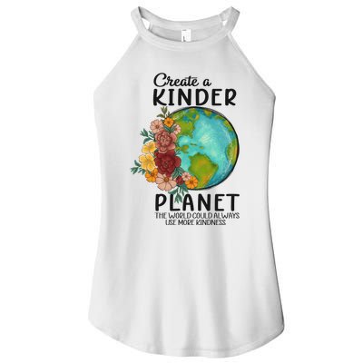 Funny Create A Kinder Planet Earth Day Women's Perfect Tri Rocker Tank