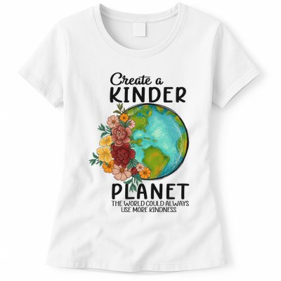 Funny Create A Kinder Planet Earth Day Womens T-Shirt