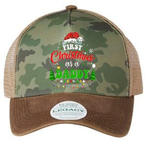 First Christmas As A Daddy Santa Hat Ugly Xmas 2024 Legacy Tie Dye Trucker Hat