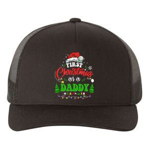 First Christmas As A Daddy Santa Hat Ugly Xmas 2024 Yupoong Adult 5-Panel Trucker Hat