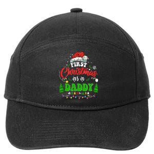 First Christmas As A Daddy Santa Hat Ugly Xmas 2024 7-Panel Snapback Hat