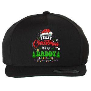 First Christmas As A Daddy Santa Hat Ugly Xmas 2024 Wool Snapback Cap