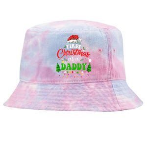 First Christmas As A Daddy Santa Hat Ugly Xmas 2024 Tie-Dyed Bucket Hat