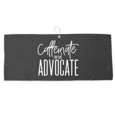 Funny Caffeinate And Advocate Meaningful Gift Best Gift Idea For Sped Meaningful Large Microfiber Waffle Golf Towel