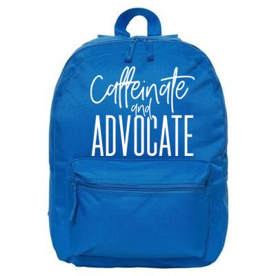 Funny Caffeinate And Advocate Meaningful Gift Best Gift Idea For Sped Meaningful 16 in Basic Backpack
