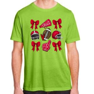 Football Coquette Bow Football Cheer Lover Adult ChromaSoft Performance T-Shirt