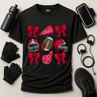 Football Coquette Bow Football Cheer Lover Performance Shirt