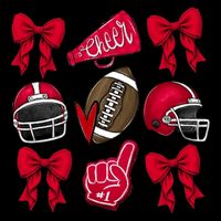 Football Coquette Bow Football Cheer Lover Performance Shirt